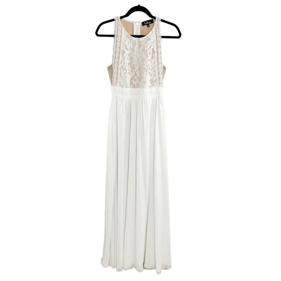 Lulu's Forever and Always White Lace Maxi Dress Women's Size Small - Picture 1 of 9